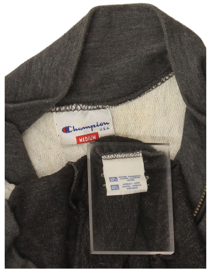 Giacca da tuta da uomo Champion USA, giacca in cotone color block grigio medio