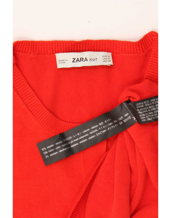 Maglione cardigan da donna Zara UK 12 viscosa rossa media