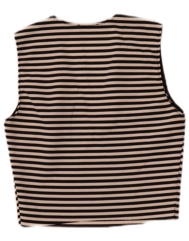 Top corto senza maniche da donna Zara UK 8 piccolo a righe nere