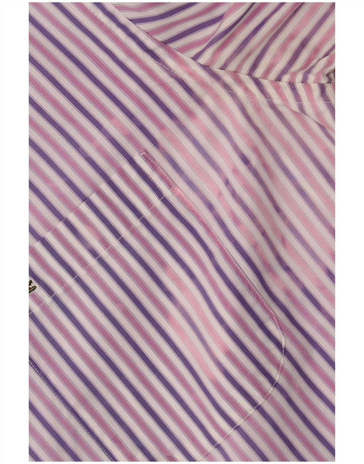 Camicia da uomo LACOSTE taglia 39 cotone a righe viola medio