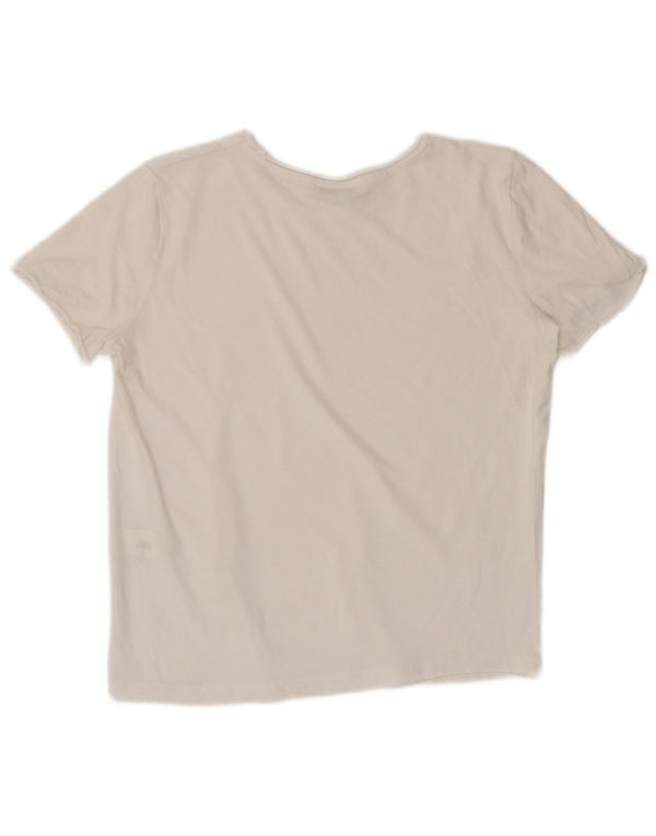 T-shirt corta da donna Zara UK 10 piccola in cotone bianco