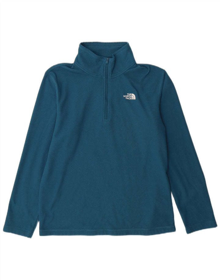 Maglione in pile da uomo The North Face con zip e collo, grande, in poliestere blu