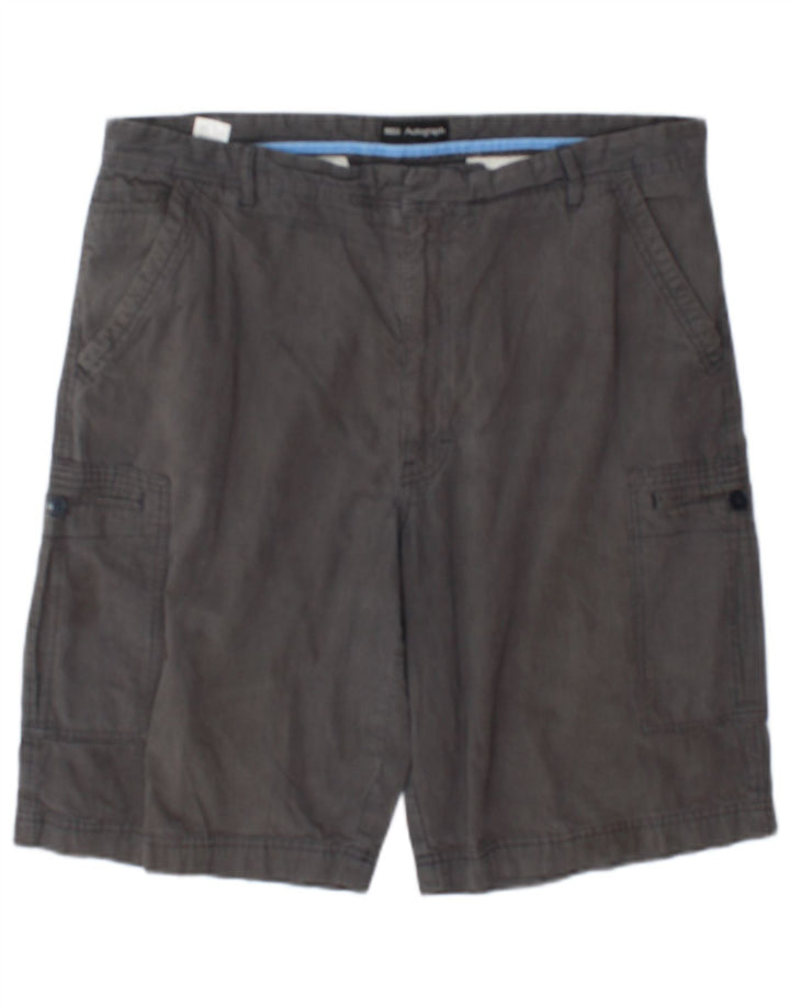 Pantaloncini cargo da uomo Marks & Spencer W38 XL in cotone grigio