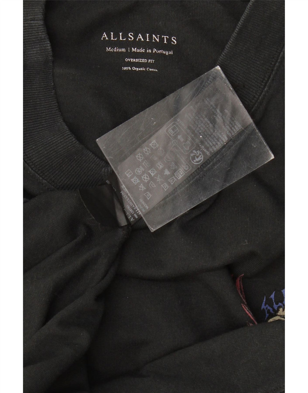 T-shirt grafica oversize da uomo ALL SAINTS Top in cotone nero medio