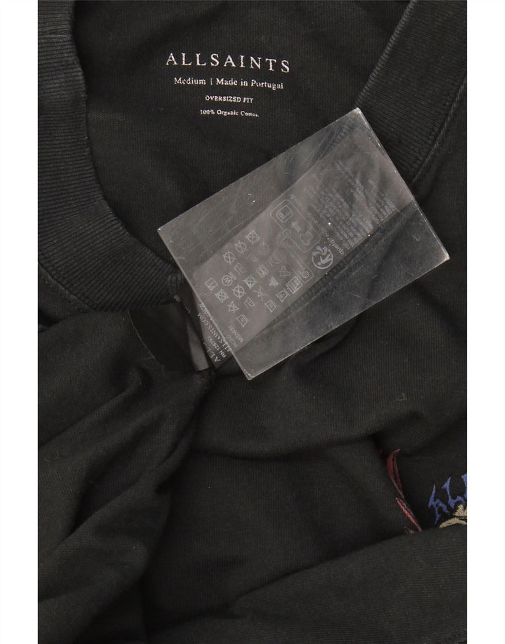T-shirt grafica oversize da uomo ALL SAINTS Top in cotone nero medio