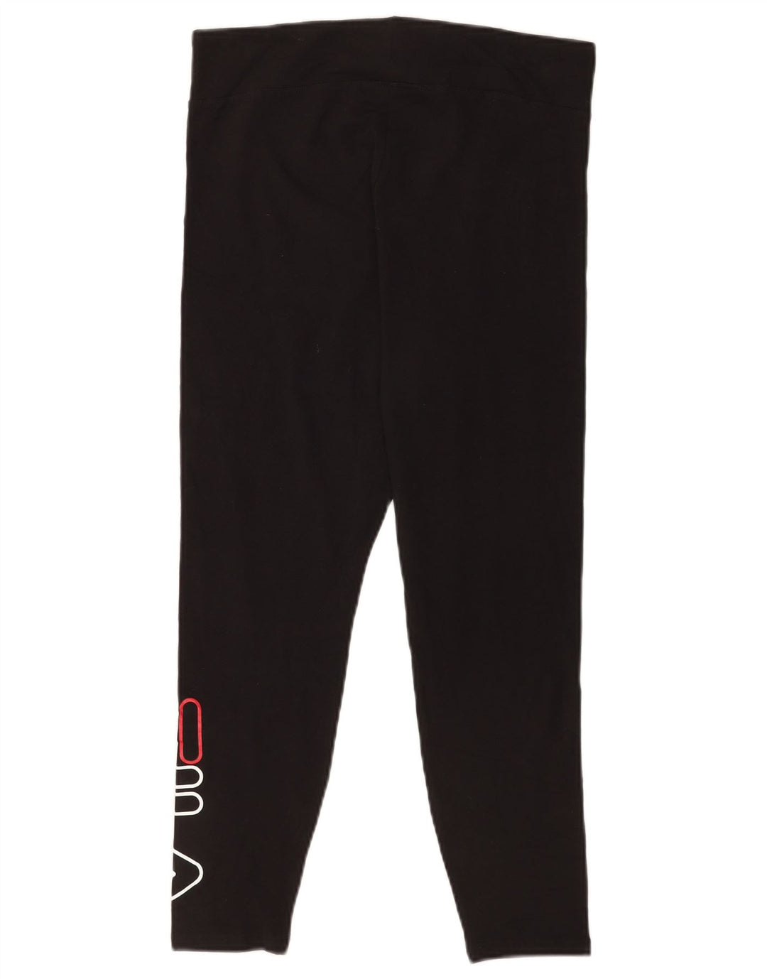 Leggings corti con grafica da donna Fila grandi in cotone nero