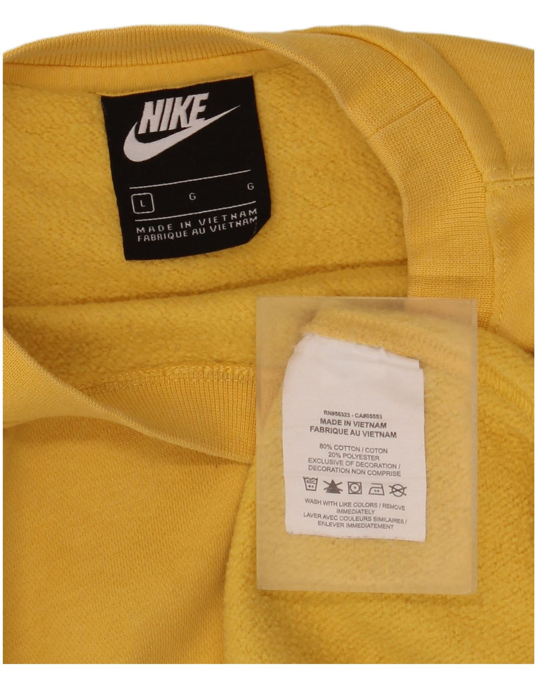 NIKE Felpa da uomo Maglione grande in cotone giallo