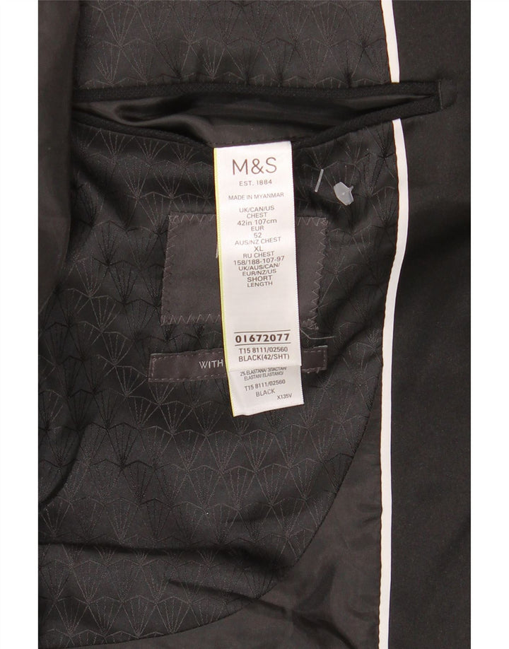 Giacca blazer a 1 bottone da uomo Marks & Spencer UK 42 grande poliestere nero
