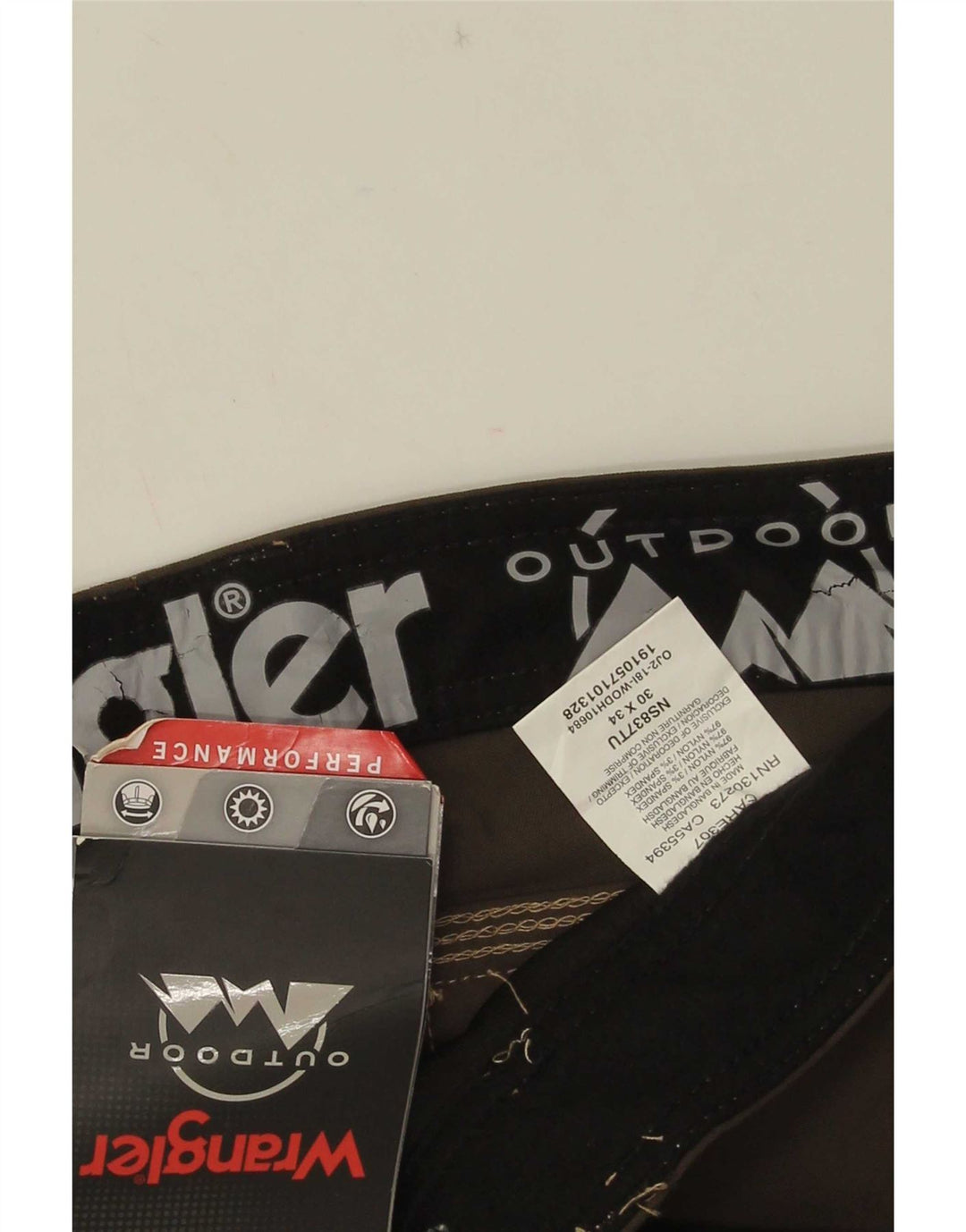 Pantaloni cargo dritti da uomo Wrangler W30 L34 nylon marrone