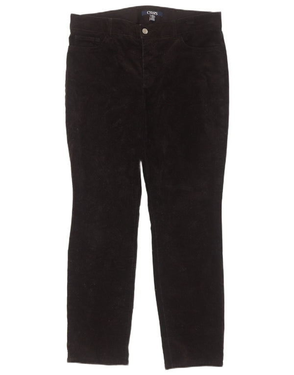 Pantaloni slim da donna in velluto a coste Chaps US 12 Large W34 L30 cotone nero