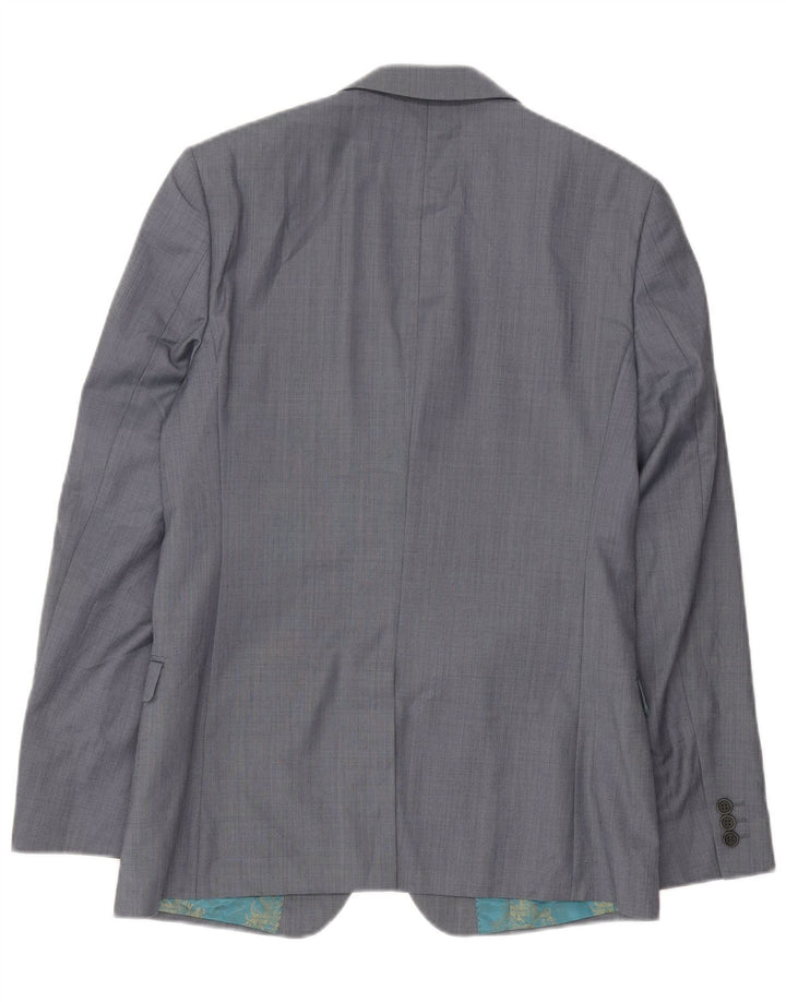 Giacca blazer da uomo a 2 bottoni Ted Baker UK 38 Lana grigio medio