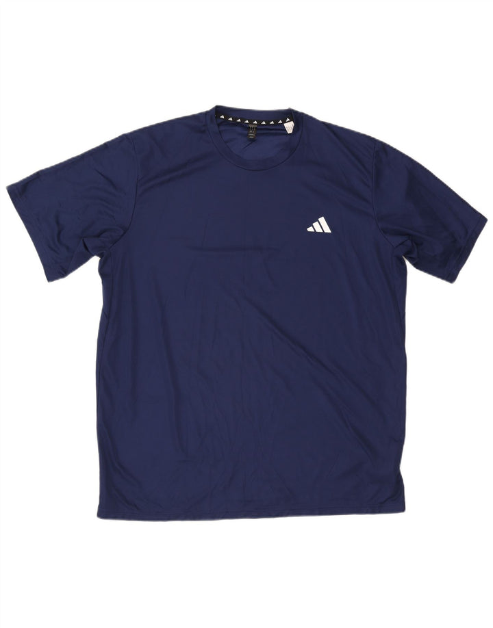 T-shirt Adidas Aeroready da uomo Top XL in poliestere blu navy