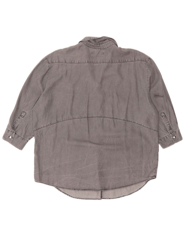 Maglia pullover con maniche a 3/4 vestibilità ampia da donna Zara UK 14 Grigio medio