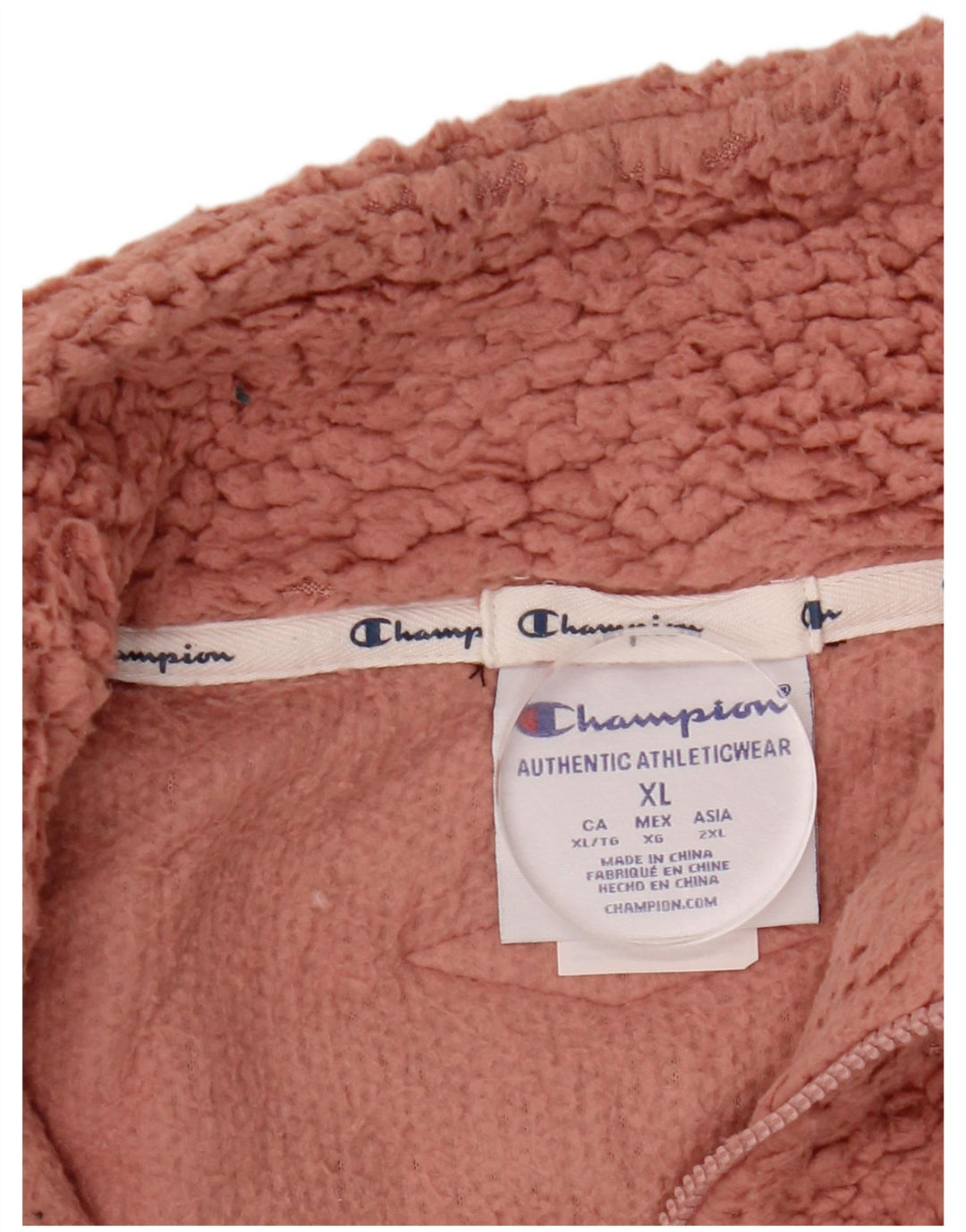 Maglione in pile da donna oversize con collo e zip CHAMPION UK 18 XL Rosa