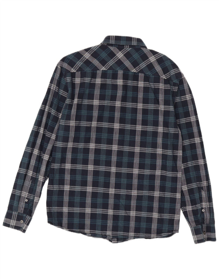 Camicia da uomo Penguin Grande cotone a quadri blu navy