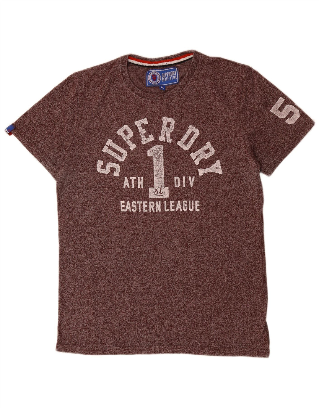 T-shirt grafica da uomo SUPERDRY Top grande in cotone screziato viola