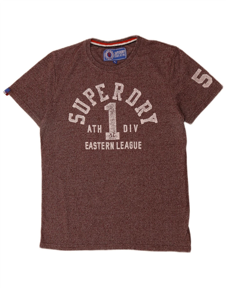 T-shirt grafica da uomo SUPERDRY Top grande in cotone screziato viola