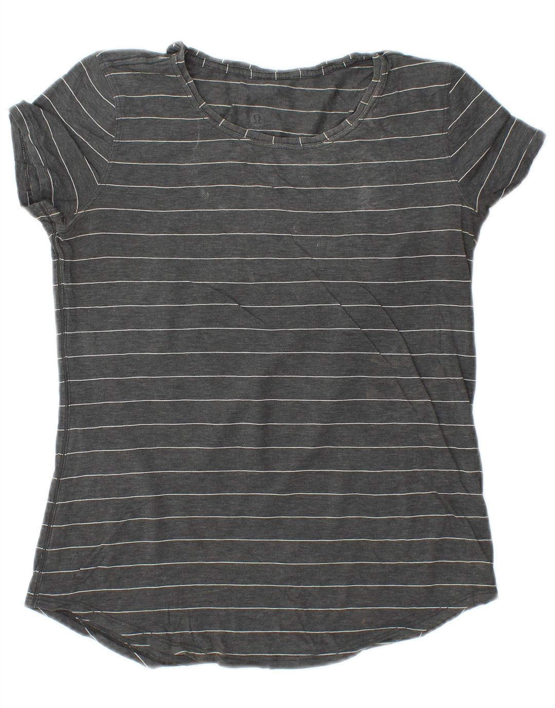 Maglietta da donna LULULEMON Top UK 10 piccola a righe grigie