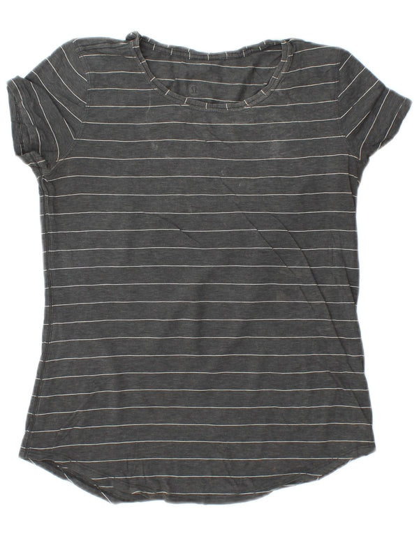 Maglietta da donna LULULEMON Top UK 10 piccola a righe grigie