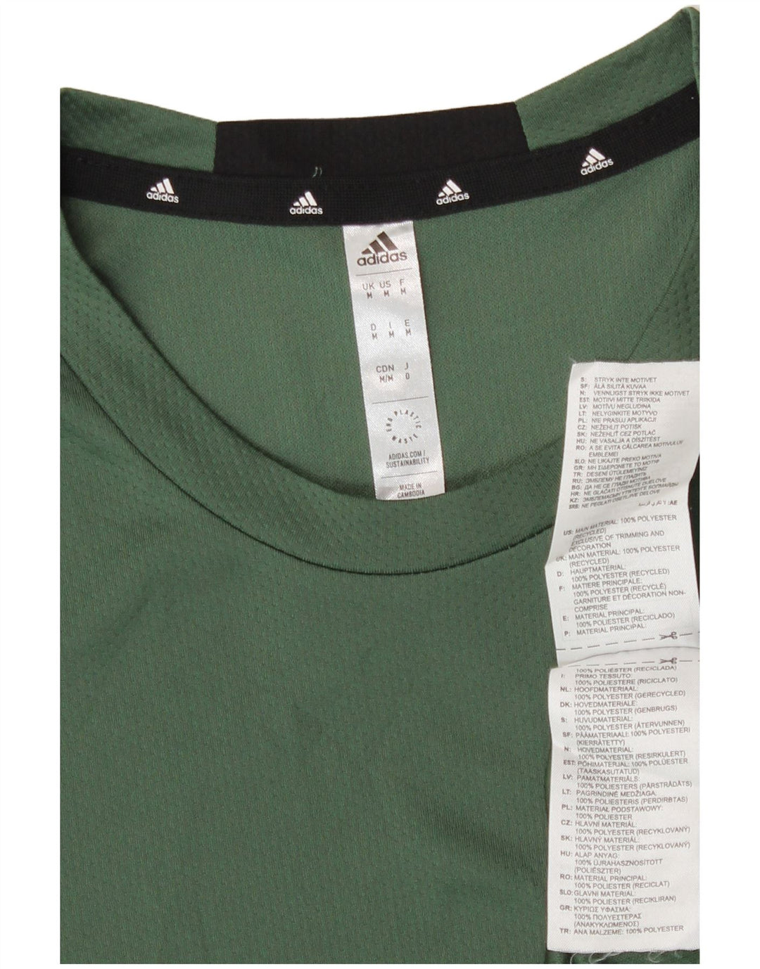 T-shirt Adidas Aeroready da uomo in poliestere verde medio
