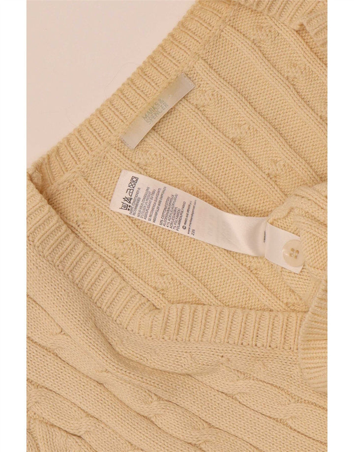Maglione cardigan da donna Marks & Spencer UK 12 Cotone beige medio