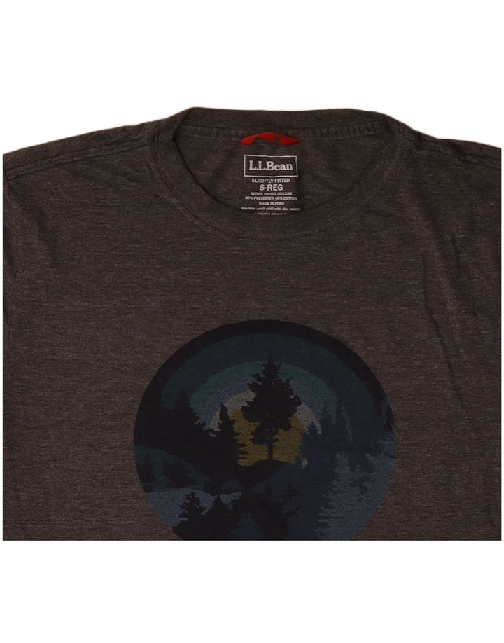 L.L.BEAN T-shirt grafica da uomo leggermente aderente Top piccola grigia chiazzata