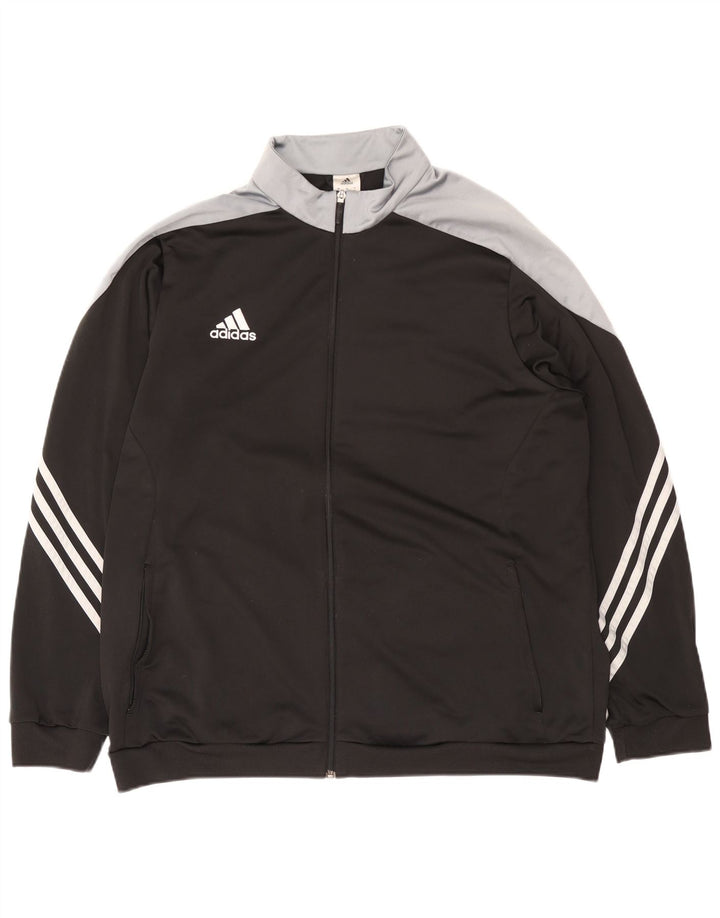 Giacca da tuta da uomo Adidas 2XL poliestere color block nero