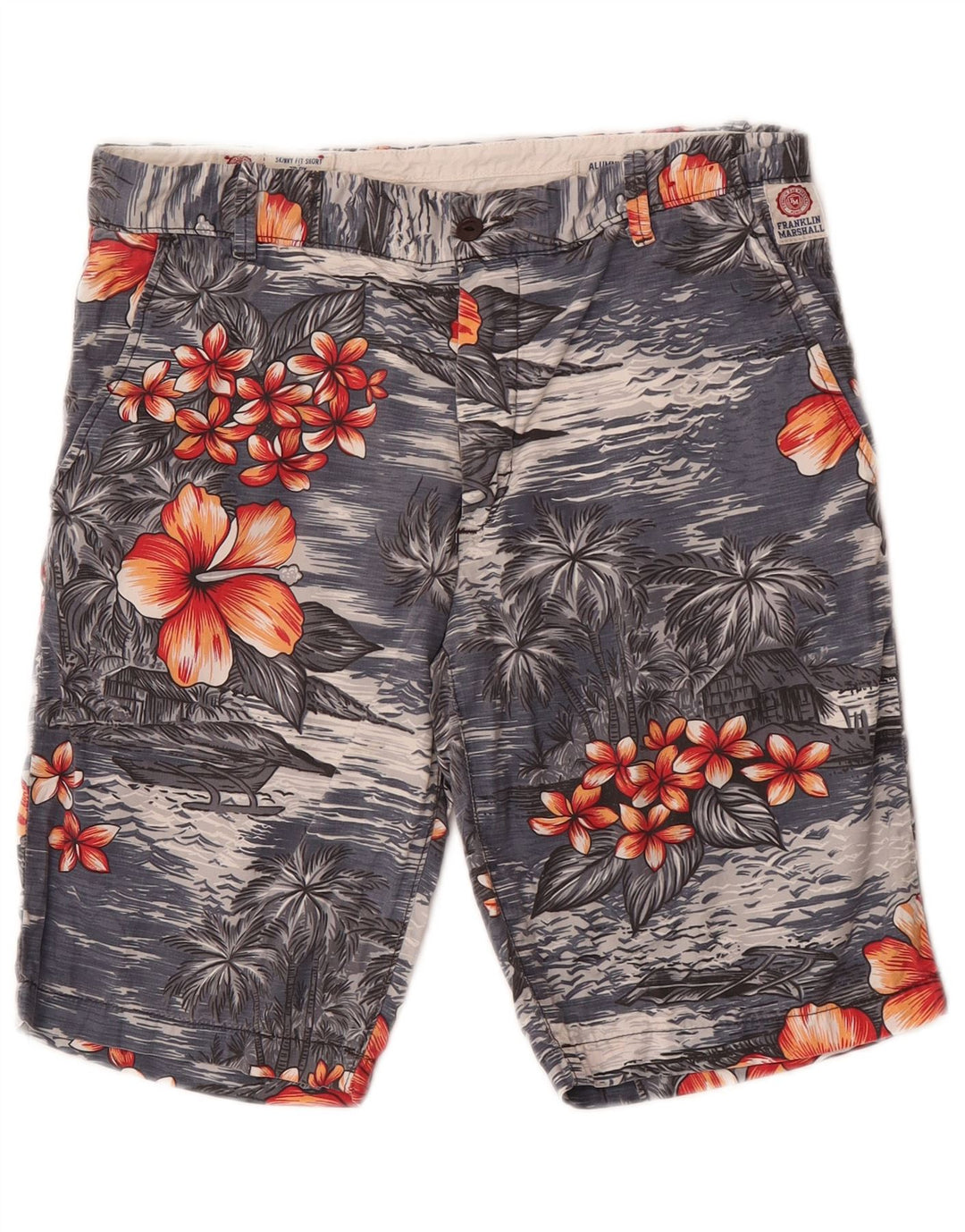 Pantaloncini chino Leo da uomo Franklin Marshall W31 medio blu navy hawaiano