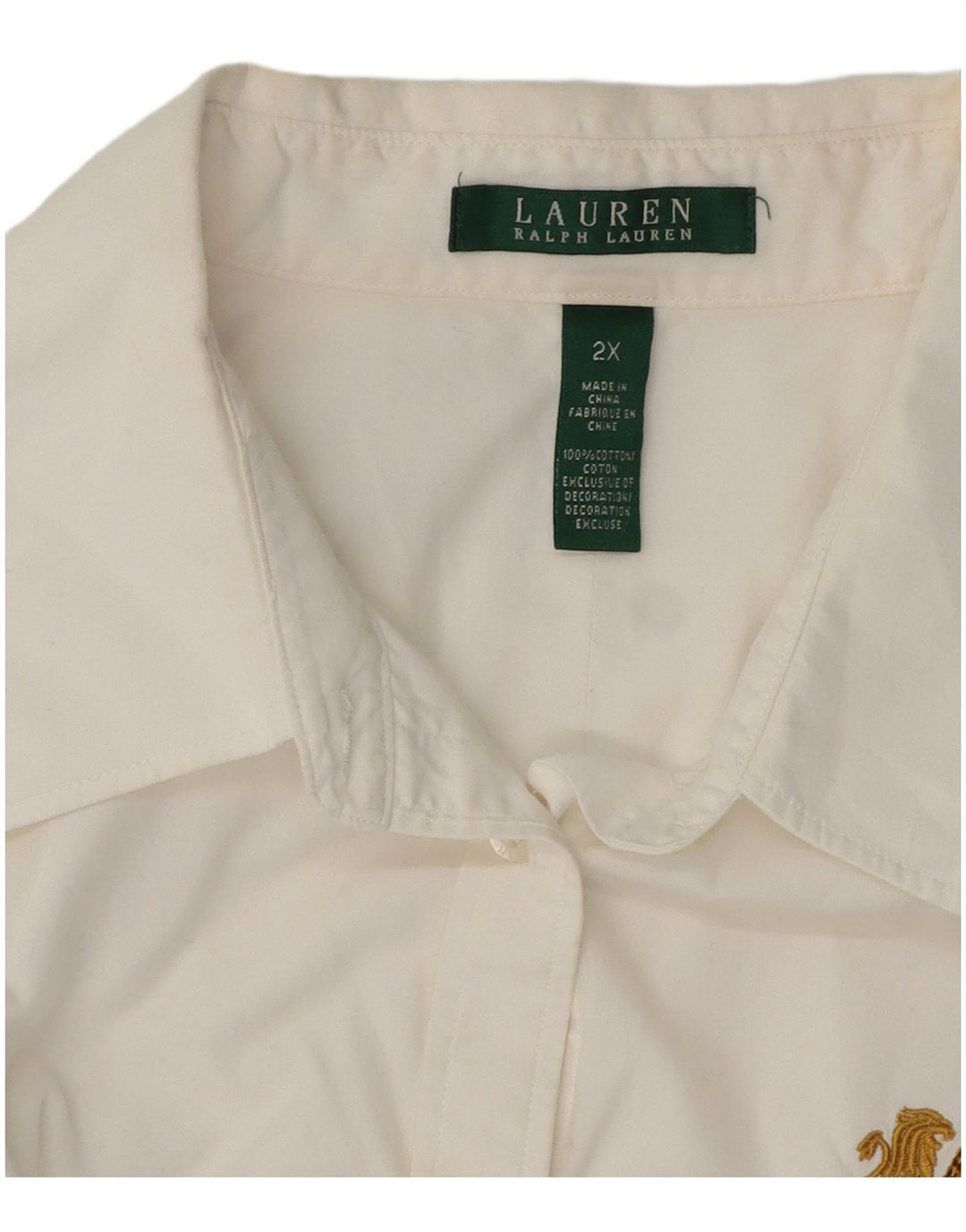 Camicia da donna RALPH LAUREN UK 20 2XL Cotone bianco