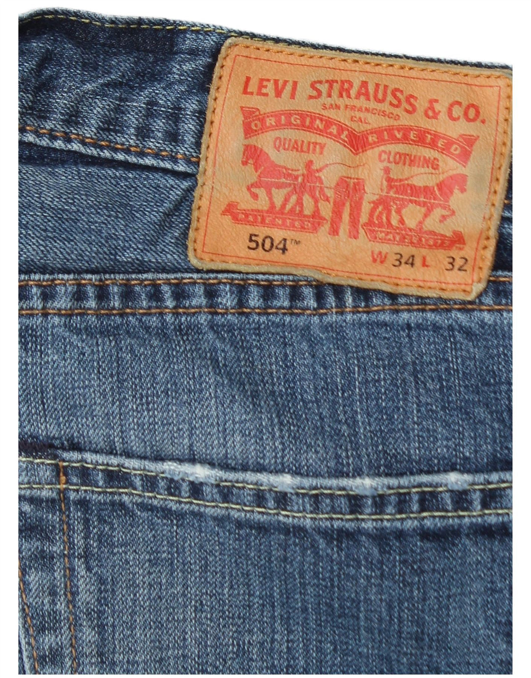 Levi's Uomo 504 Jeans dritti W34 L32 Cotone Blu