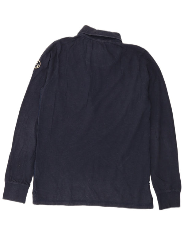 Polo a maniche lunghe con grafica da uomo North Sails Small in cotone blu navy