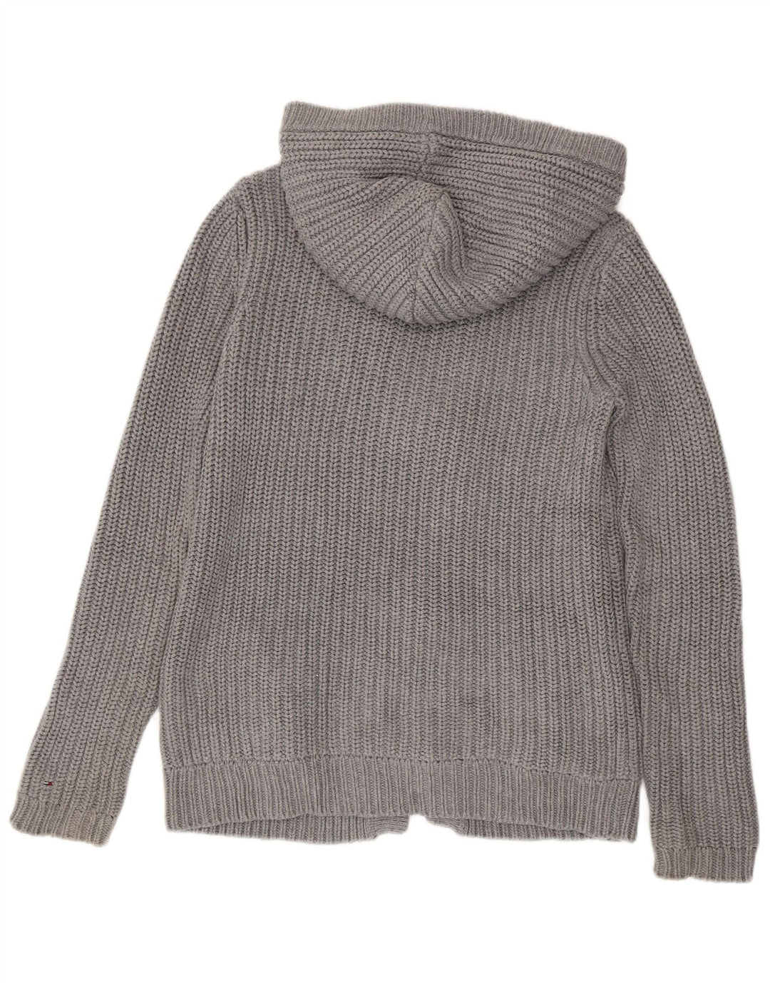 Maglione cardigan con cappuccio da uomo Tommy Hilfiger in cotone grigio medio