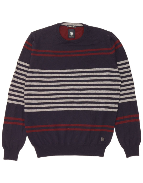 Maglione maglione girocollo da uomo Marina Yachting XL a righe blu navy