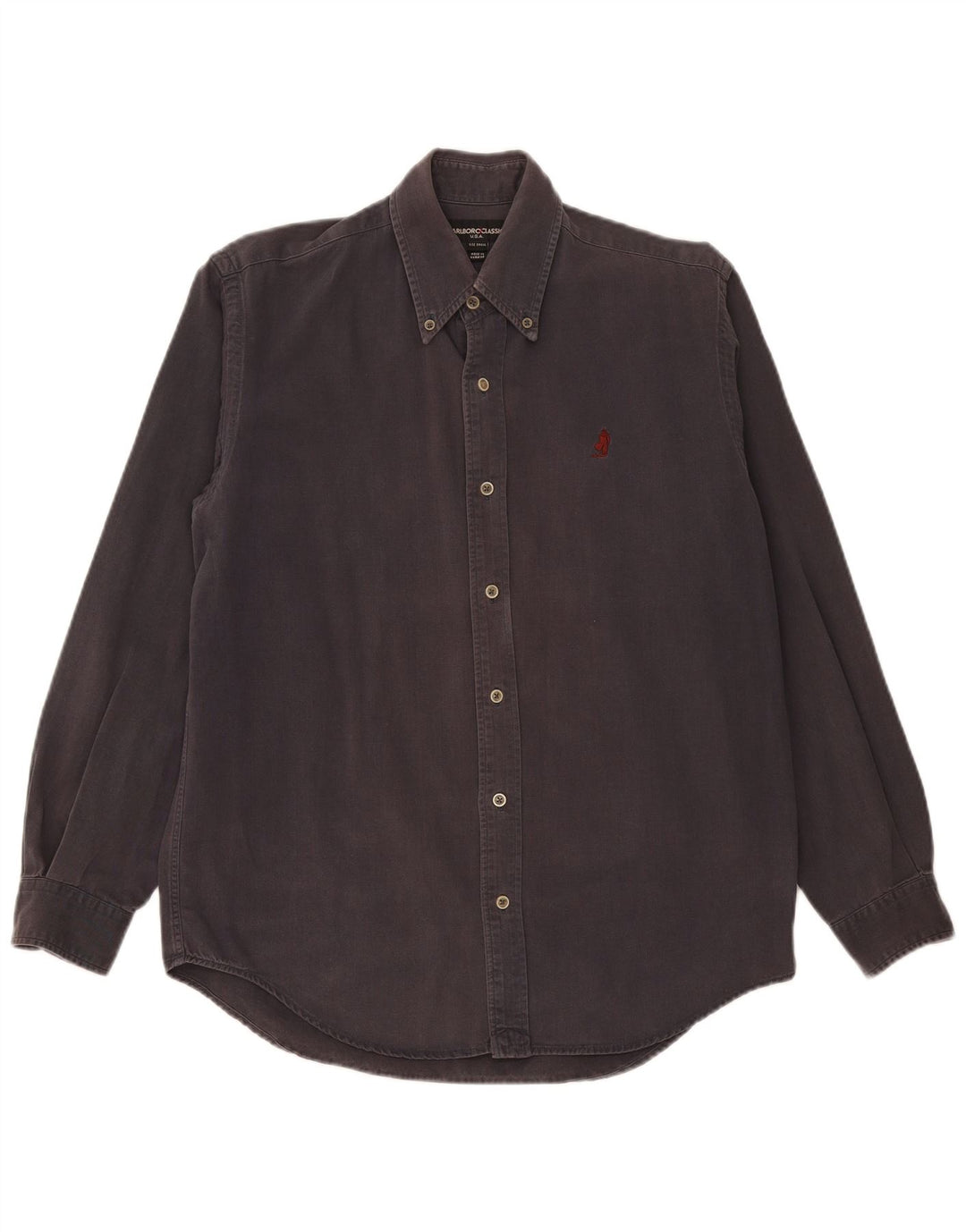 Camicia da uomo Marlboro Classics piccola in cotone grigio