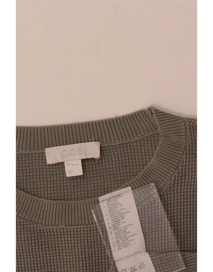 Cos Uomo Maglione Girocollo Maglione Grande Cotone Grigio