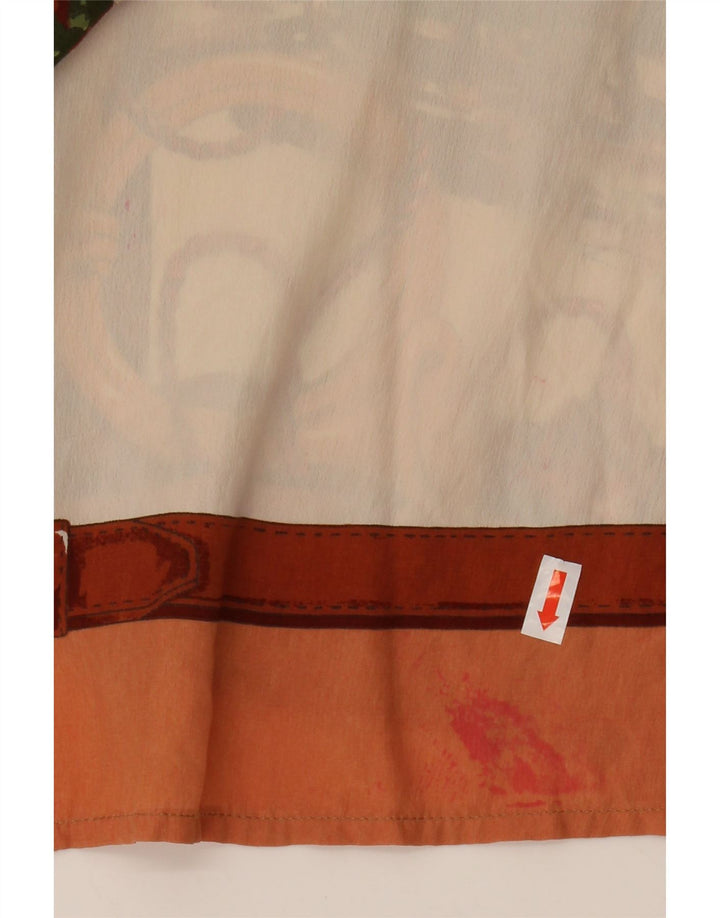 GABRI ELLE LA CAMICIA Camicia grafica da donna Camicetta UK 16 Large Bianco sporco