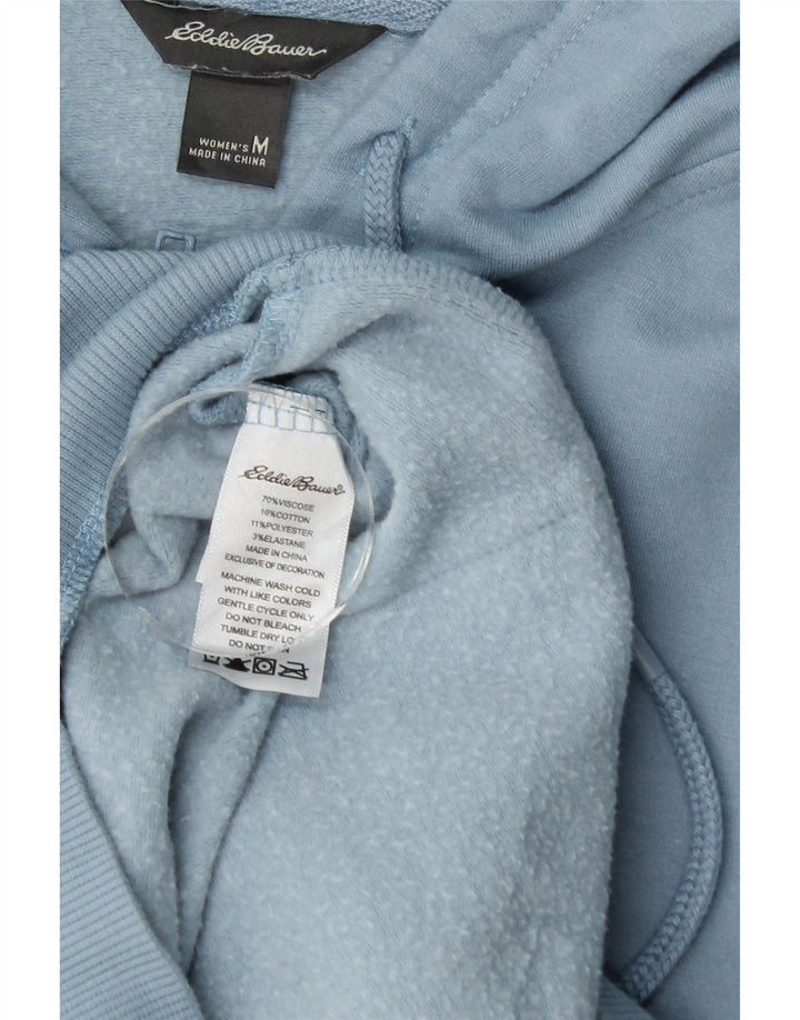 Felpa con cappuccio e zip da donna Eddie Bauer UK 14 Viscosa blu medio
