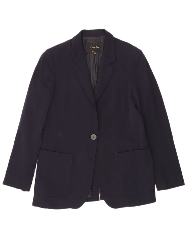 Giacca blazer da donna a 1 bottone Massimo Dutti EU 38 piccola in poliestere blu navy
