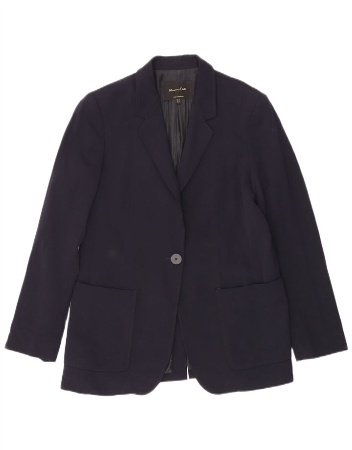 Giacca blazer da donna a 1 bottone Massimo Dutti EU 38 piccola in poliestere blu navy