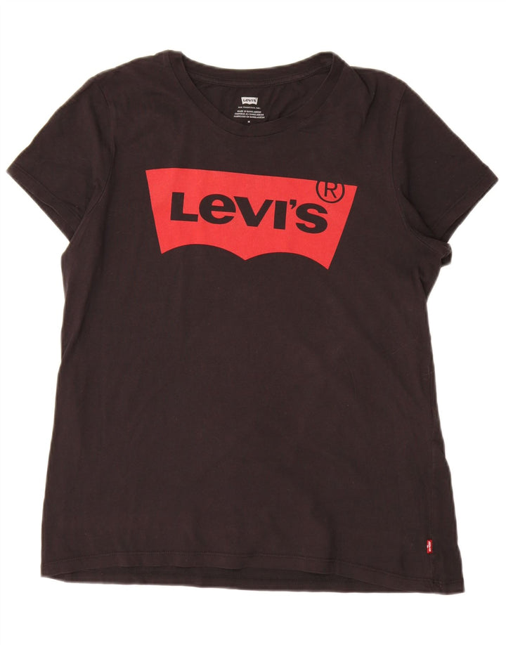 T-shirt grafica da donna Levi's Top UK 14 Medium Nero