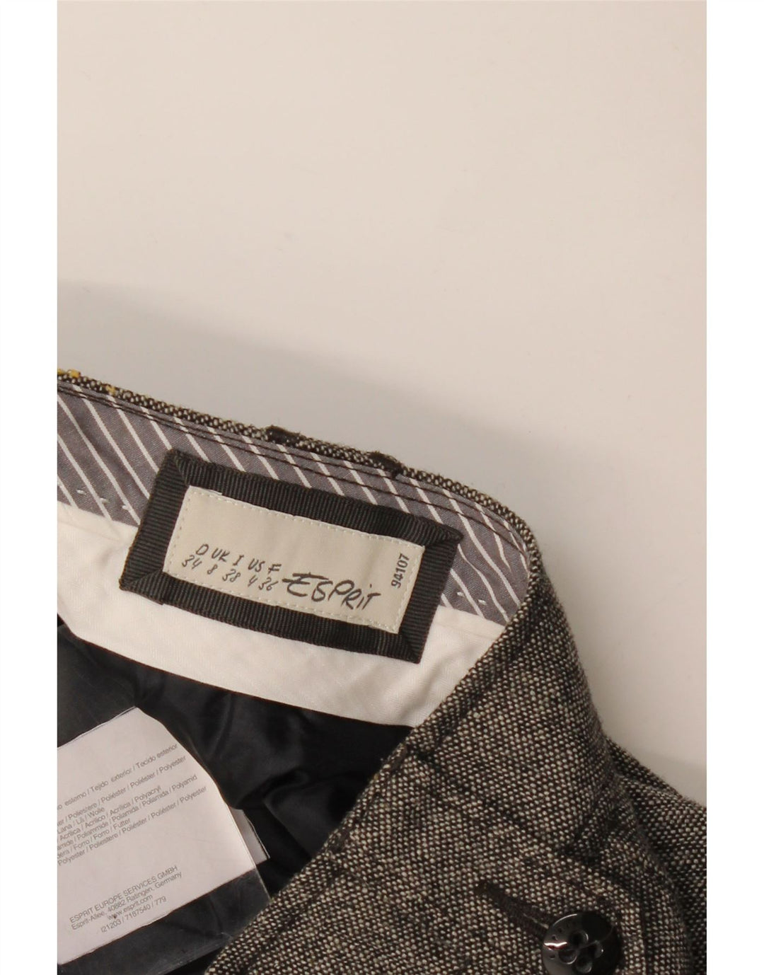 Minigonna da donna Esprit UK 8 Small W30 Poliestere screziato grigio