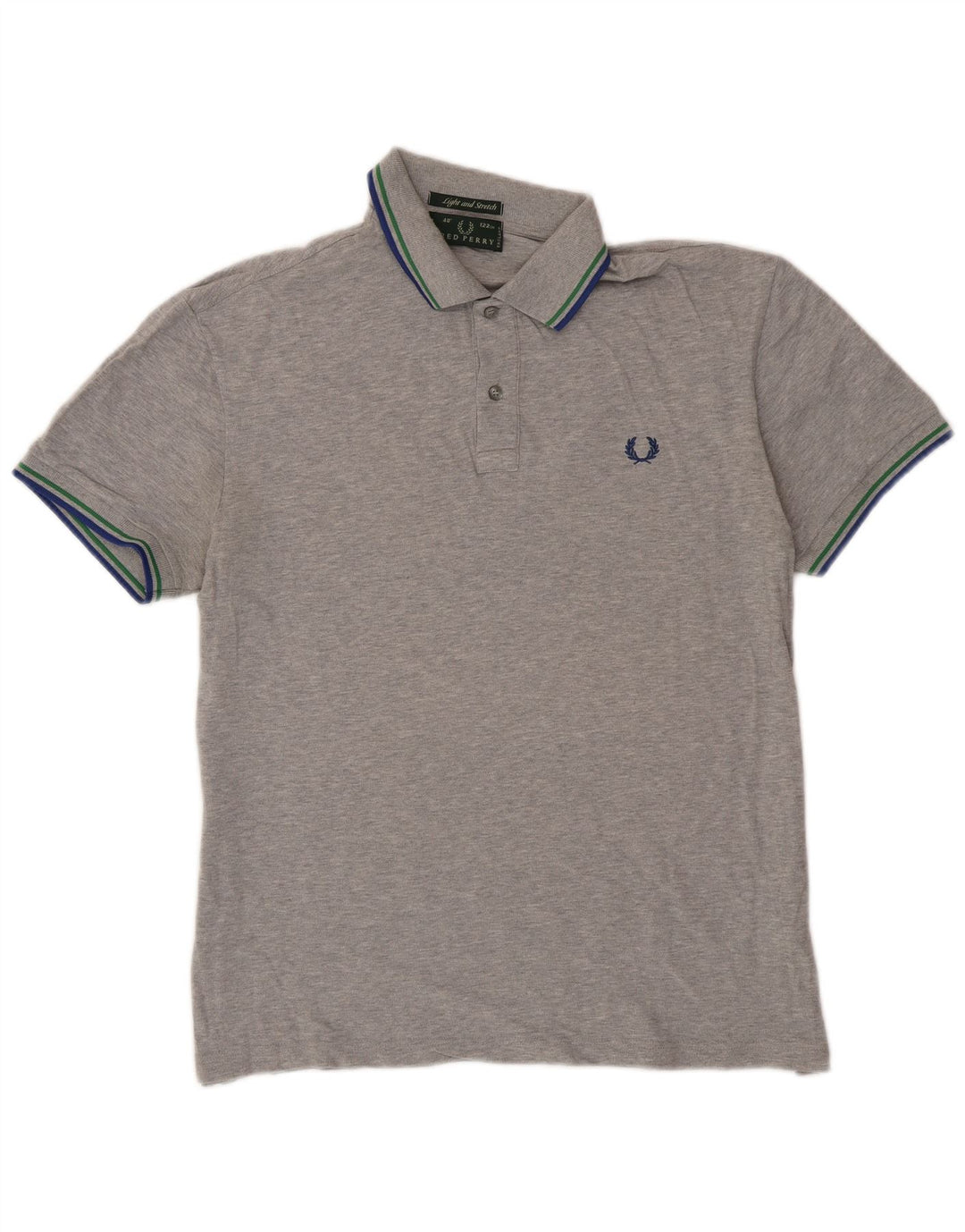 Polo da uomo Fred Perry grande in cotone a righe grigie