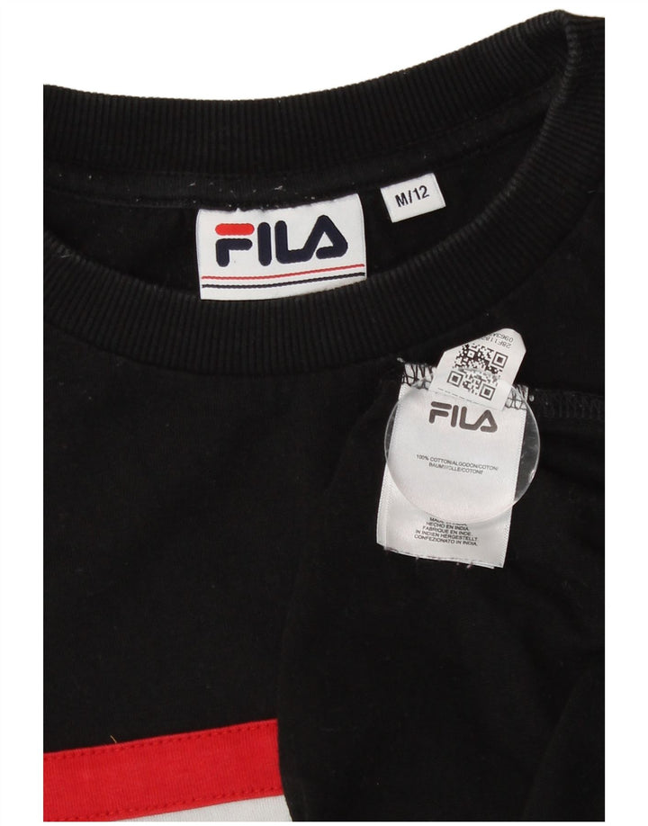 Felpa grafica da donna Fila Jumper UK 12 Medium Black Colourblock