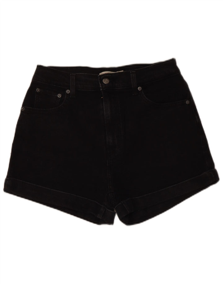 LEVI'S Womens Mom Denim Shorts W28 Medium Black Cotton