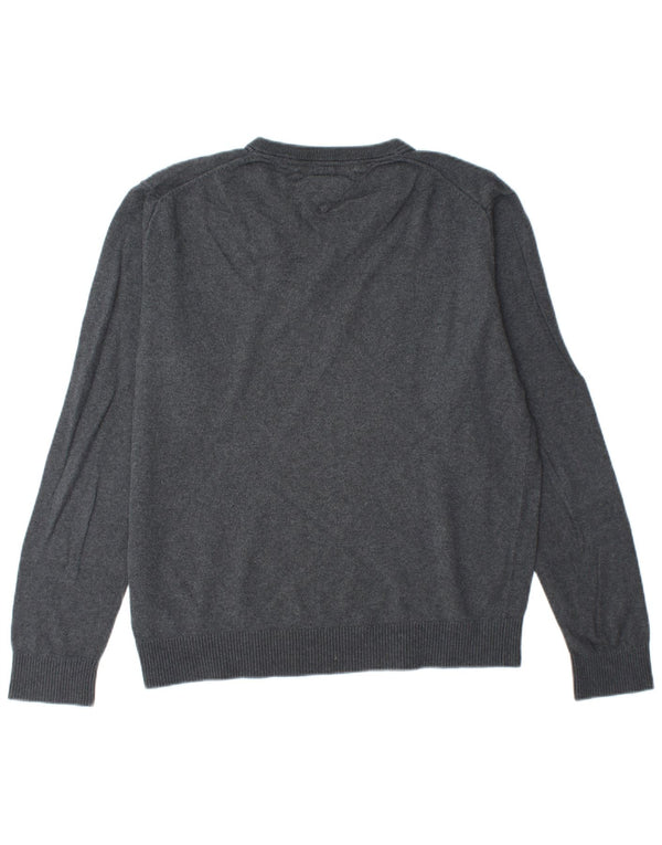 TOMMY HILFIGER Maglione da uomo con scollo a V grande cotone grigio
