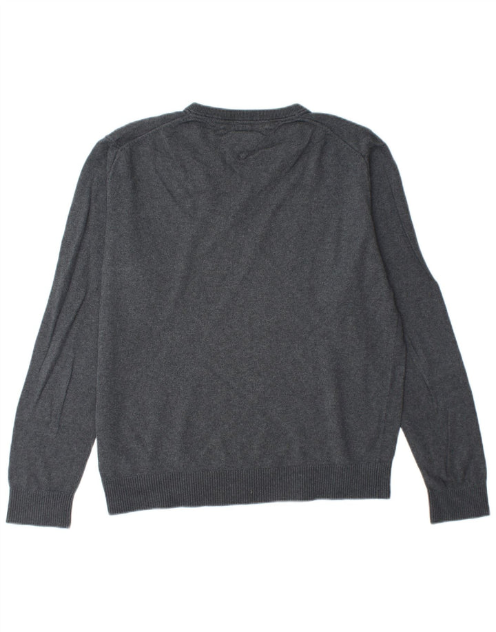 TOMMY HILFIGER Maglione da uomo con scollo a V grande cotone grigio