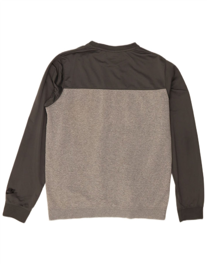 Felpa grafica da uomo Nike Felpa in cotone color block grigio medio