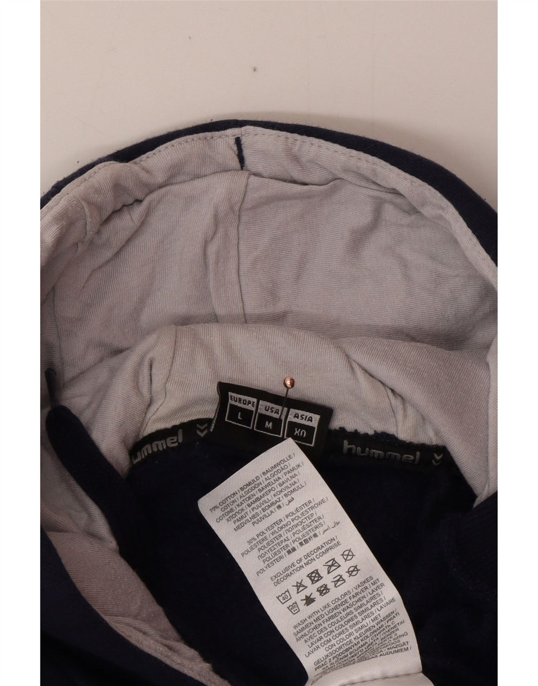 Maglione con cappuccio grafico da uomo HUMMEL grande in cotone blu navy