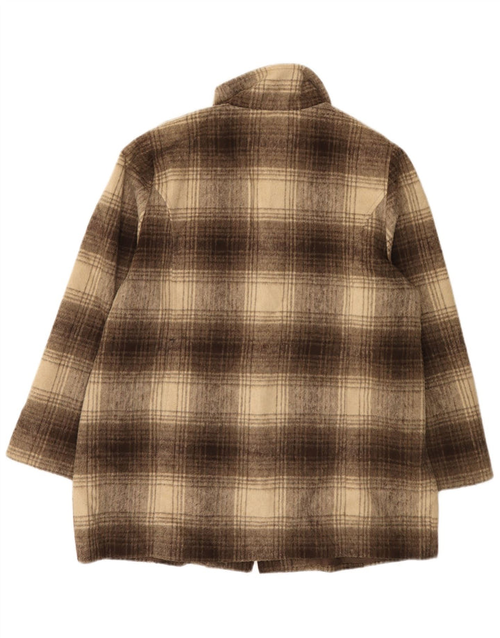 Cappotto da donna Marks & Spencer UK 18 XL Acrilico a quadri marrone