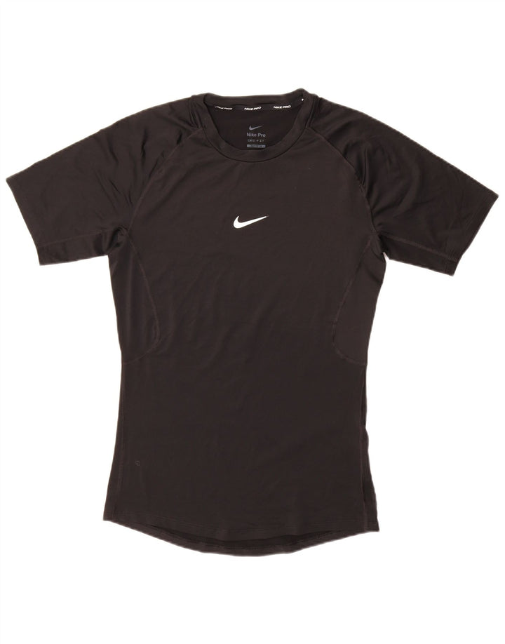 T-shirt aderente da donna NIKE Top UK 12 medio nero poliestere